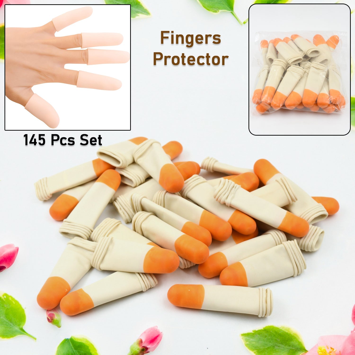 Finger Caps Silicone Finger Protectors Sleeves (Finger Cots  145 Pcs Set Approx) Finger Caps Silicone Finger Protectors Sleeves (Finger Cots  145 Pcs Set Approx)